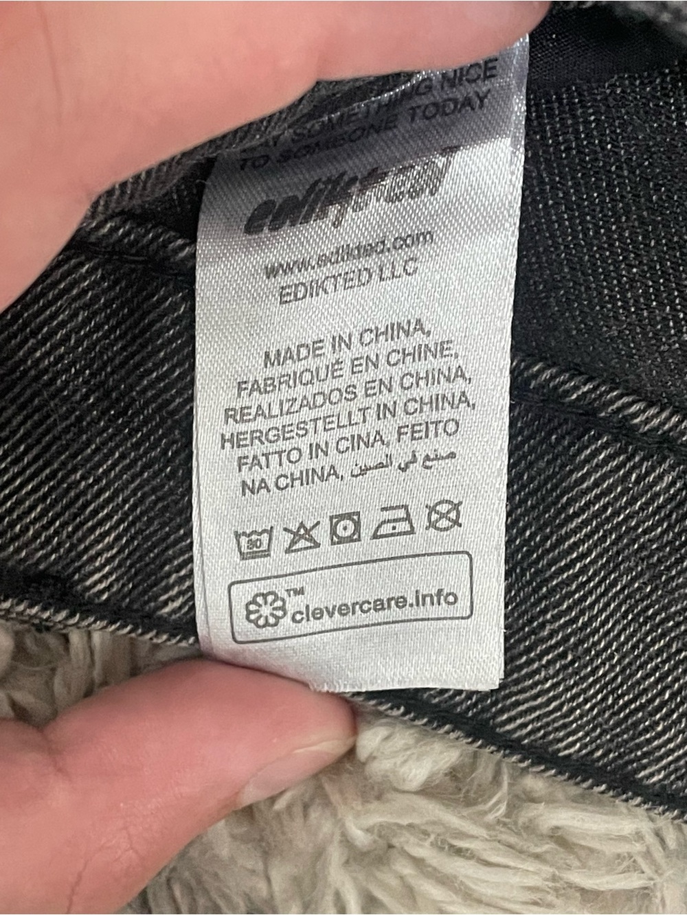 Edikted Washed Low Rise Ribbon Jeans Gray Size S - Picture 3 of 7